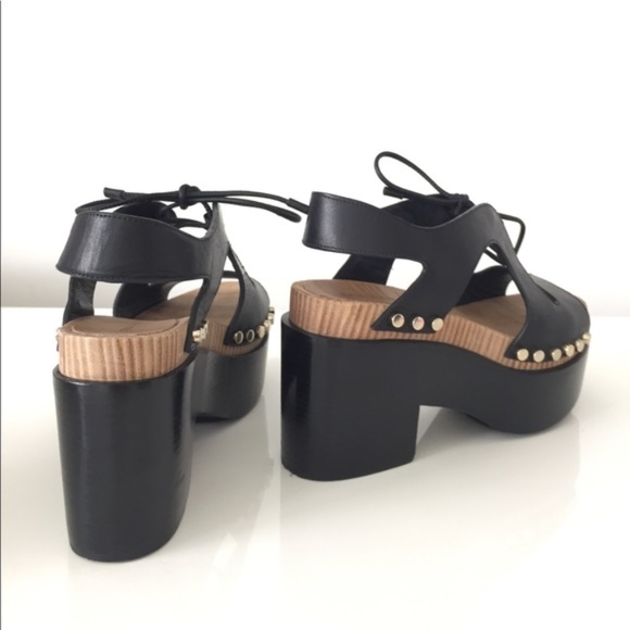 BALENCIAGA LEATHER PLATFORM SANDALS SZ 6 - Picture 4 of 8